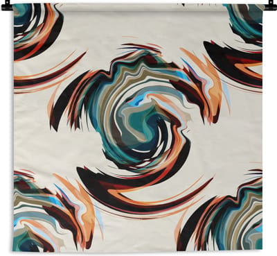 Wandkleed - Wanddoek - Patronen - Abstract - Verf - 90x90 cm - Wandtapijt