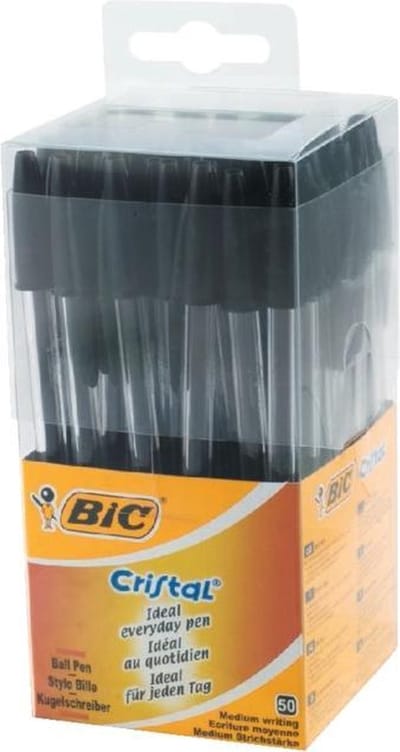 Balpen Bic Cristal Tubo Zwart Medium