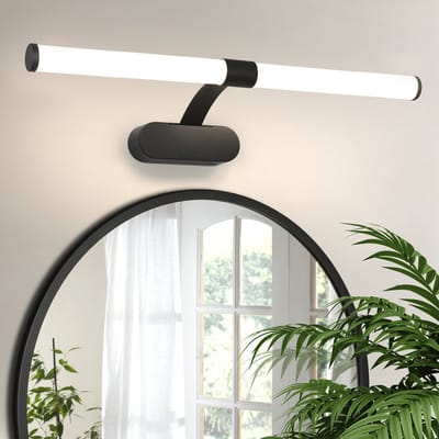 NETTLIFE LED Spiegellamp - zwart - 60CM - 4000K Neutraal Wit Licht - Modern - 8W Badkamerlamp - IP44 Wandlamp - voor kelder | keuken | badkamermeubel
