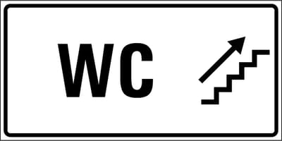 Wc trap omhoog sticker rechts 300 x 150 mm