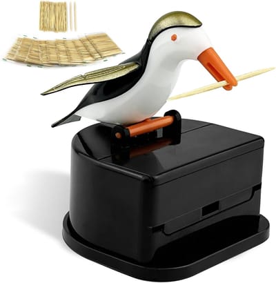 Dispenser voor Tandenstokers met 100 Stuks, Handige Plastic Houder voor Keuken, Thuis en Feesten, Leuk Cadeau voor Elke Gelegenheid