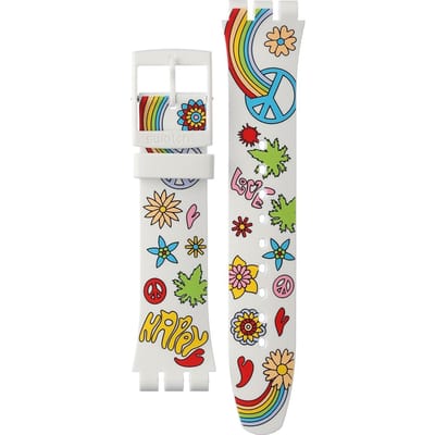 Swatch Plastic - Originals Large (41mm) SUO/SO29/SO32 ASO32W107 Power Of Peace Horlogeband