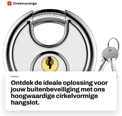 Dailygoods- Hangslot Weerbestendig - Roestvrij Staal - Hoogwaardige Veiligheid - Dikkere Binnenkern - Geschikt voor Buiten - Duurzaam en Waterdicht - Schijfslot