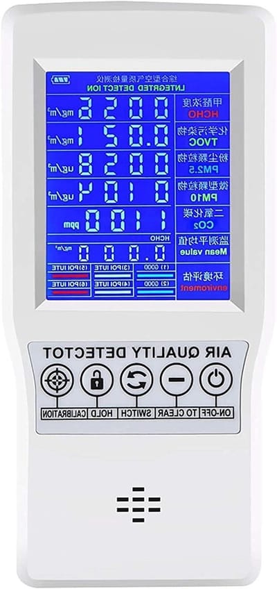 Luchtkwaliteit Monitor - CO2 Meter - Binnenlucht Testen - 5-in-1 Sensor - 1200mAh Batterij - Wit