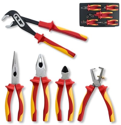 Geïsoleerde tangenset 1000V - 5-delige professionele tangen set met ergonomische grip