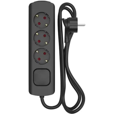 Sencys Stekkerdoos 3-voudig Zwart 1,5 Meter