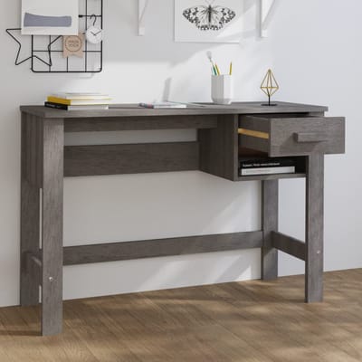 vidaXL - Bureau - HAMAR - 110x40x75 - cm - massief - grenenhout - lichtgrijs