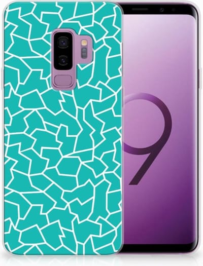 Back Cover voor Samsung Galaxy S9 Plus Hoesje maken Cracks Blue