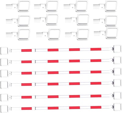 Verbindingsstangen Kegels - Afzetstangen Barrièrestangen - Verkeersregeling Werkzones - Verstelbaar Uitzetbaar - Telescopisch 1.2-2 Meter - Rood Wit