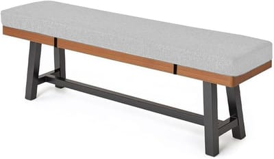 Bankkussen - Zitkussen Sofa - Buiten Zitten - Antislip Onderkant - 125x60cm - Lichtgrijs