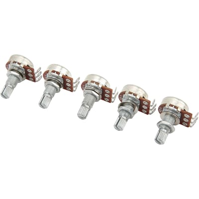 5 Stuks Gitaar Potentiometer Metaal Lange Gekartelde Gespleten As Audio Potentiometers Gitaar Accessoires gray