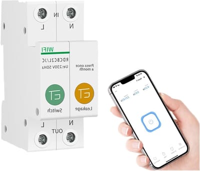 Slimme Stroomschakelaar - Energymeter Relais - Energie Verbruik Meten - Wifi Op Afstand - 10A Tot 63A - Wit