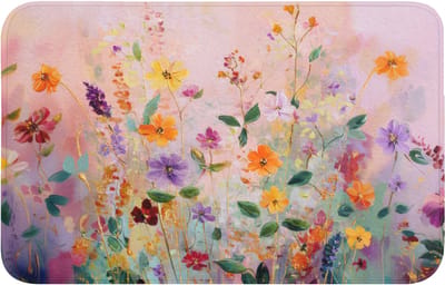 WC mat 80x50 cm - Antislip - Schilderij - Bloemen - Abstract - Kleurrijk - Toiletmat - Vloermat - Douchemat - Toilet tapijt - Toiletmatten