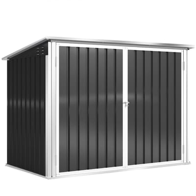 Vuilniscontainerbox voor 2 containers, Grijs, 179,5x108x129,5cm, staal, voor 240 liter containers