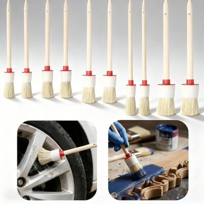 Set van 10 ronde verfkwasten, multifunctionele schilderkwasten voor muren, meubels en ambachten, eenvoudig schoon te maken, diverse maten van 20 mm tot 40 mm