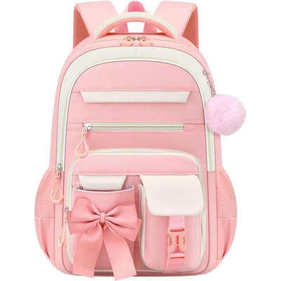 Schattige Studententas 3 stuks/set Basisschooltas Konijnen en Kwikzand Kawaii Studententas Tiener Meisjes Handtas Rugzak white