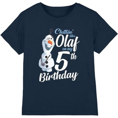 Frozen Kinderen/Kinderen Chillin Like Olaf 5e Verjaardag T-Shirt (Marine)