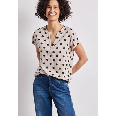 Blouse met losse schouders en gespleten hals
