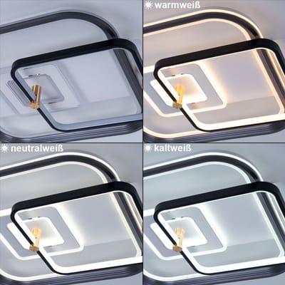 LED plafondlamp slaapkamerlamp woonkamerlamp, dimbare afstandsbediening nachtlamp geheugen, 48W 2260lm 2700K-6000K warm wit-koud wit, L 52 cm