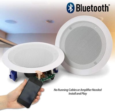 Draadloze Bluetooth Plafondspeakers Set (60W) - Ingebouwde Versterker - Helder Geluid voor Keuken en Woonkamer