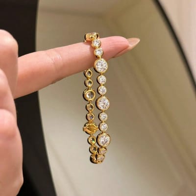 Bubble Diamant Armband Lichte Luxe Hoge Smaak Niche Verfijnd Veelzijdig Diamant Armband Dames golden color veelkleurig
