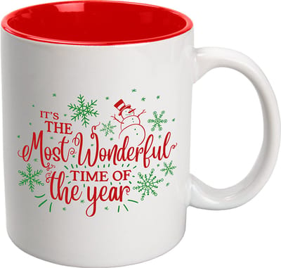 Kerst mok | Most wonderful time of the year | Keramiek | Kleur: Wit