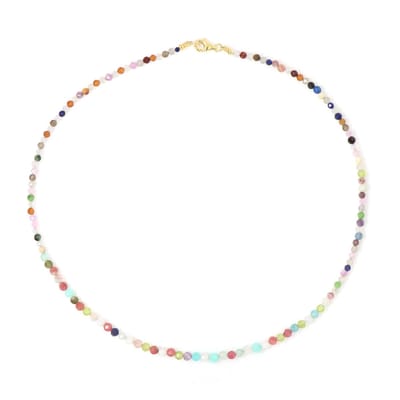 Cavill - Elegante multigem ketting - 925 Sterling Zilver verguld - Angel Aura Kwarts, Charoiet & Rookkwarts - 39,15 ct - Karabijnsluiting