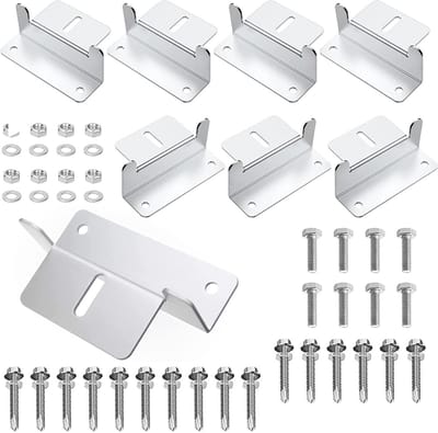 Dailygoods- Zonnepaneel Houder - 8 Stuks Z-Hoek Houder - Montage Zonnepaneel - Aluminium - Voor Caravans/Daken - Eenvoudige Bevestiging - Zonnepaneel Montagebeugel