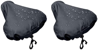 Dailygoods- Fietsstoelregenhoes Waterdicht - Fietsstoeltjes - Trekkoord - 2 Stuks - Polyester - Universele Maat 26cm x 25cm - Fietszadelhoes