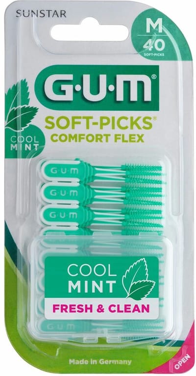 3x GUM Soft-Picks Comfort Flex Mint Medium 40 stuks