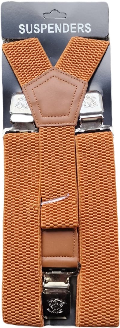 Bretels | Kleur: Cognac | Bretels Heren Volwassenen | Stevige Clips | Sterke Clips | Brede Clips | One Size Fits All