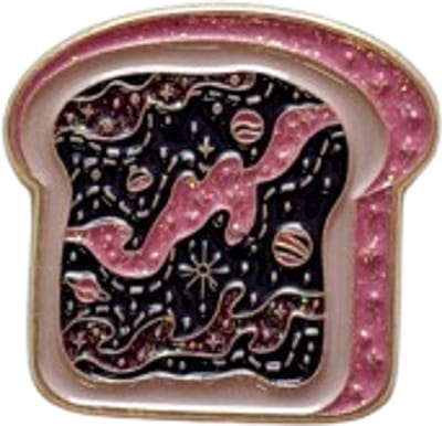 Pin Broche - Glitter boterham - Kledingspeld - ruimte - Speldje voor rugzak of kleding - Kleine cadeautjes - enamel pin - Grappige badge - 1 stuk