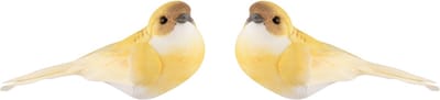 Dekoratief | Clip m/vogeltje, geel, PVC, 9x4x5cm, set van 2 stuks | A240187