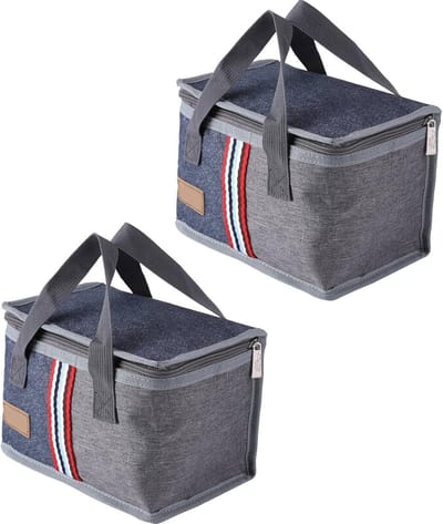 Lunchbox koeltas - Geïsoleerde draagbare thermische koeler voor warm/koud voedsel - Picknick opbergdoos - Lichtgewicht - 2 stuks
