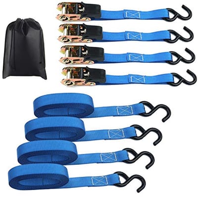 Spanbanden met Haken - Hoogwaardige Ratel voor Draagvermogen tot 800 kg - 4 x 5 m - Blauw