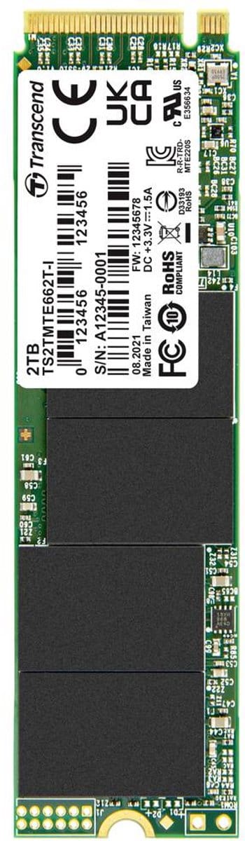 Transcend MTE662T-I 2 TB NVMe/PCIe M.2 SSD 2280 harde schijf PCIe NVMe 3.0 x4 Industrial TS2TMTE662T-I