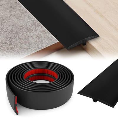 Allecto Plus - Zelfklevend overgangsprofiel/lijst voor deurdrempel - 5 cm x 3 m - Zwart - Geschikt voor gewrichten tussen etages