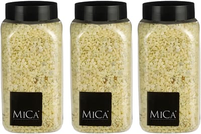 Mica Decorations decoratie stenen/granulaat - 3x - 650ml - geel - hobby steentjes