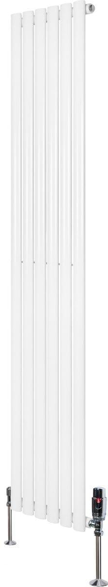 Ovale radiator 1 kolom - 1800x360 mm - wit - thermostaatkraan