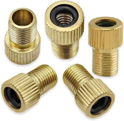 JGR - Presta naar Schrader Ventiel Adapter - Messing - 5 Stuks. Frans naar Autoventiel. Gemakkelijk om te zetten!