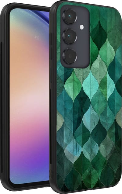 Smartphonica Telefoonhoesje geschikt voor Samsung Galaxy A54 5G met groene bladeren opdruk - TPU backcover case green leaf design - Groen geschikt voor Samsung Galaxy A54 5G