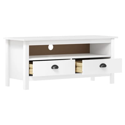 vidaXL - Tv-meubel - Hill - 110x40x47 - cm - massief - grenenhout - wit