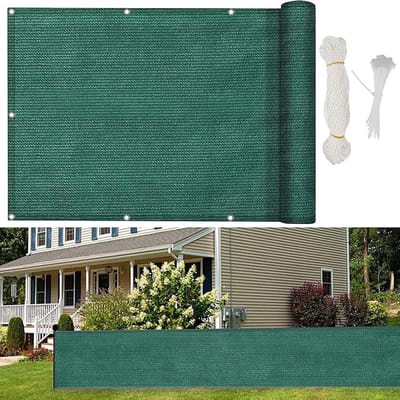 balkon inkijkbescherming 140x1000cm(55x394inch) Afrastering tegen inkijk scheidingswand inkijkbescherming 95% uv-bescherming voor tuinhek of balkon, Donkergroen