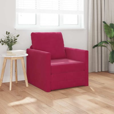 vidaXL - Slaapbank - Wijnrood - 74 - x - 77 - x - 81 - cm - Fluweel