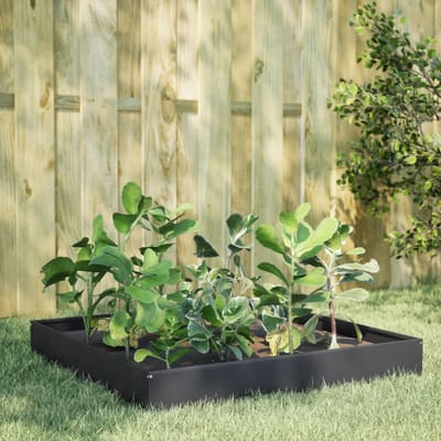 vidaXL - Plantenbak - verhoogd - 100x100x26 - cm - staal - antracietkleurig