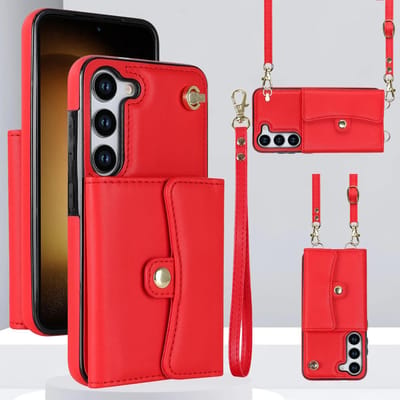 Polsband Crossbody Telefoonhoesje voor Samsung Galaxy S24 FE S25 Ultra S23 S22 S21 Plus A16 A15 A35 A55 A14 A54 A53 Portemonnee Kaarthouder Galaxy S24 Plus