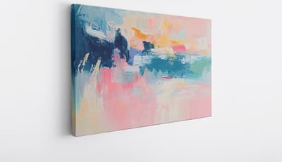 Saammp Canvas Schilderij - Pastel roze - Abstract - 30x20 - Foto op canvas - Wanddecoratie - Muurdecoratie Woonkamer - Slaapkamer decoratie - Canvas Print