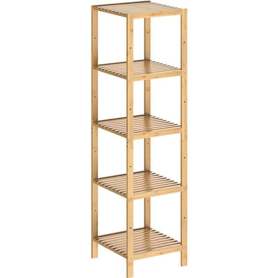 Casaria Staande badkamer/ woonkamer kast bamboe 140x33x33cm Tijdloos Hoogwaardige Kwaliteit