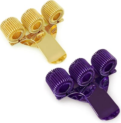 Pennenhouder met clip - Pen organizer - Zak dragen - Drievoudige houder - 2 stuks - Goud en paars