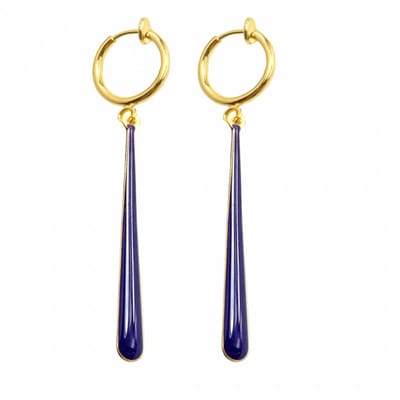 Klem oorbellen -paars- Lafayette -goudkleur -emaille -geen gaatje-Charme Bijoux
